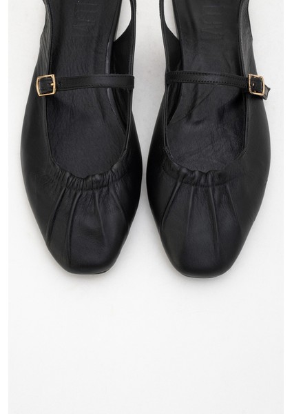 Brıtney Siyah Hakiki Deri Önü Kapalı Kadın Sandalet fiyatları