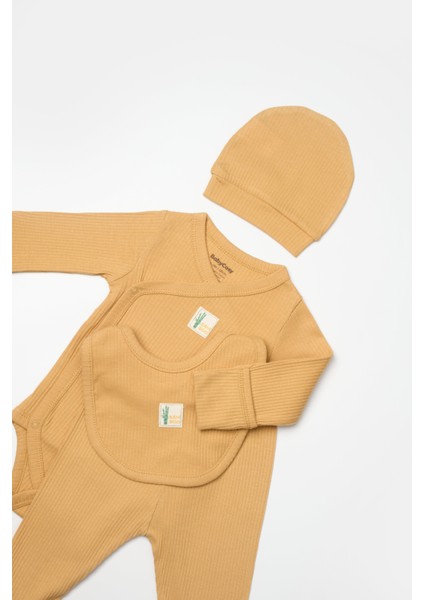 Bebek 4'lü Uzun Kollu Set, %50 Bambu %50 Organic Pamuk, Bebek - Yenidoğan - CSYB9009 modelleri