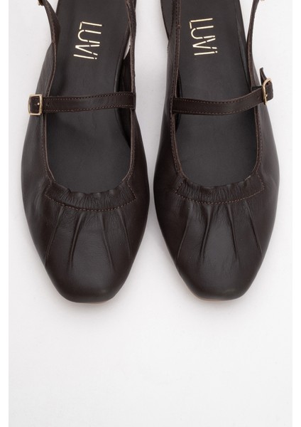 Brıtney Kahverengi Hakiki Deri Önü Kapalı Kadın Sandalet fiyatları