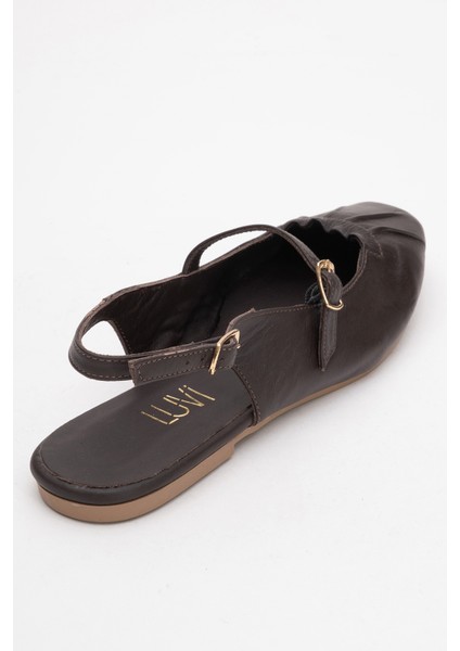 Brıtney Kahverengi Hakiki Deri Önü Kapalı Kadın Sandalet indirimleri