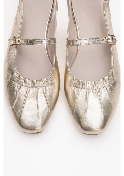 Brıtney Altın Hakiki Deri Önü Kapalı Kadın Sandalet fiyatları