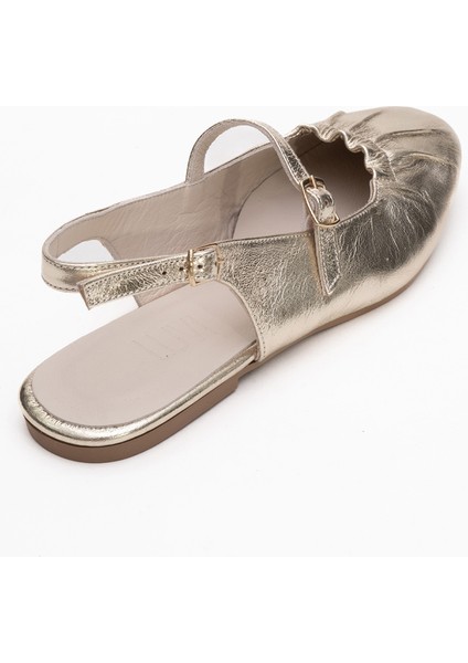 Brıtney Altın Hakiki Deri Önü Kapalı Kadın Sandalet indirimleri