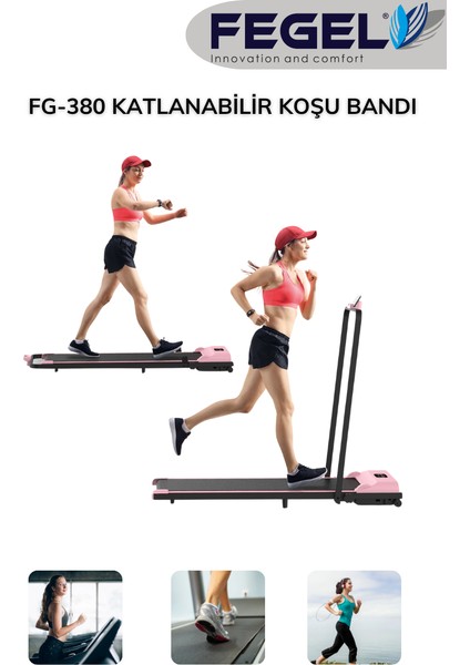 FG-380 2025 Katlanabilir Yürüme ve Koşu Bandı – Uzaktan Kumandalı, 8 Km Hız ,120 kg Taşıma Kapasite fiyatları
