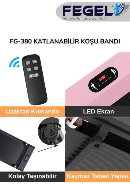 FG-380 2025 Katlanabilir Yürüme ve Koşu Bandı – Uzaktan Kumandalı, 8 Km Hız ,120 kg Taşıma Kapasite modelleri
