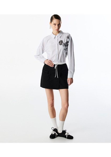 Çizgi ve Floral Desen Mıx Gömlek TS1250025265018 fırsatları