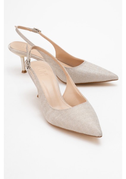 Caisa Altın Simli Kadın Topuklu Ayakkkabı