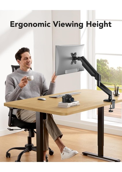 Monitör Stant Alüminyum Alaşımlı Esnek Kollu Masa Montaj 360° Dönebilen Monitör Ekranı Montajı Vidalı Kurulum, 9,98KG Kadar Ekran Için Sp-01