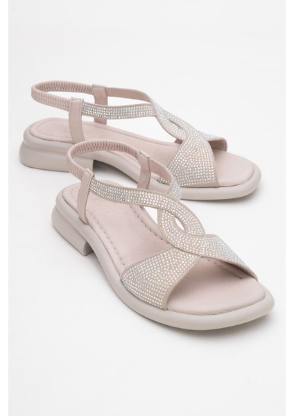 Aurora Taş Hakiki Deri Taşlı Kadın Sandalet
