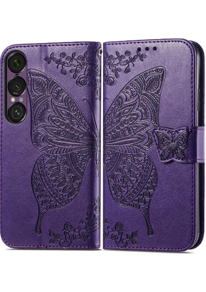 Sony Xperia 1 Vıı Kelebek Iş Cüzdan Çok Renkli Için Flip Case (Yurt Dışından)