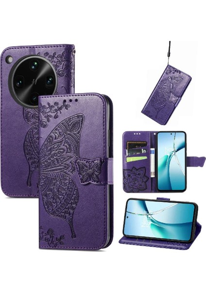 Oppo Find X8 Ultra Kanat Cüzdan Çok Renkli Kelebek Için Flip Case (Yurt Dışından)