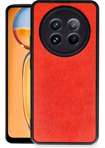 Realme 12 5g Kılıf Aras Deri Kapak - Kırmızı Drstr