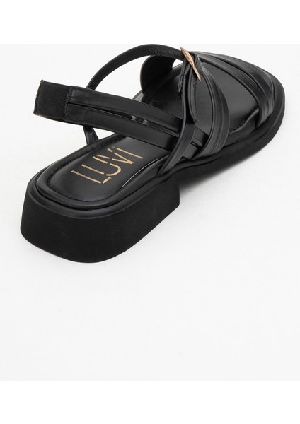Cesar Siyah Hakiki Deri Kadın Sandalet indirimleri