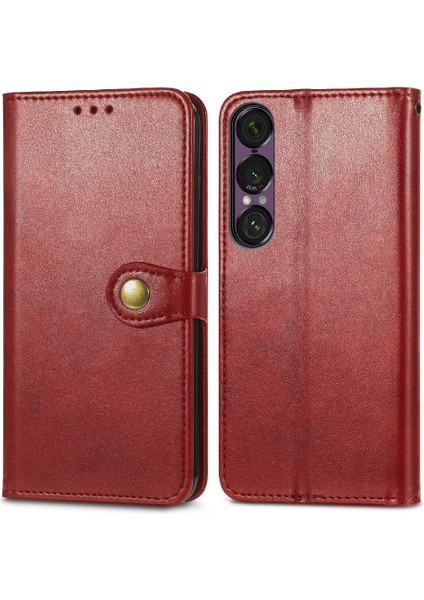 Sony Xperia 1 Vıı Cüzdan Fonksiyonu Için Kılıf Moda Tasarımı Zarif Durumda (Yurt Dışından)