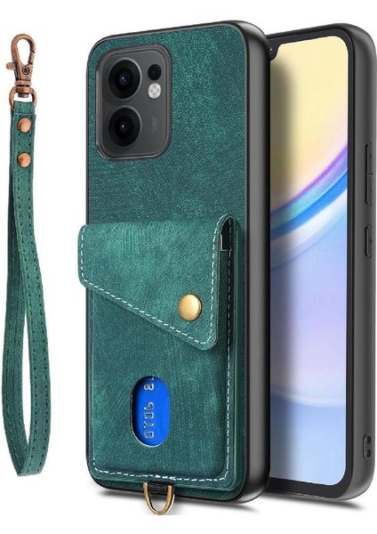 Oppo Reno 13F Kart Yuvası Premium Deri Ayrılabilir Kordon Için Kılıf (Yurt Dışından)