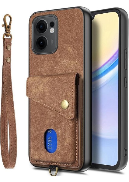 Oppo Reno 13F Kart Yuvası Premium Deri Ayrılabilir Kordon Için Kılıf (Yurt Dışından)