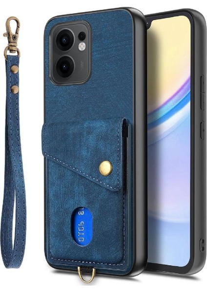 Oppo Reno 13F Kart Yuvası Premium Deri Ayrılabilir Kordon Için Kılıf (Yurt Dışından)