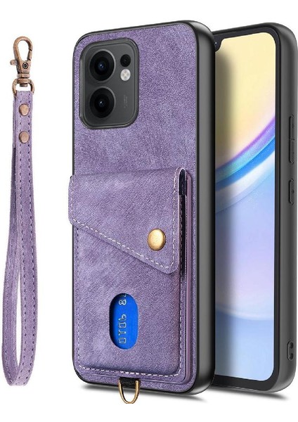 Oppo Reno 13F Kart Yuvası Premium Deri Ayrılabilir Kordon Için Kılıf (Yurt Dışından)