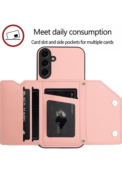 Samsung Galaxy S24 Plus Için Darbeye Dayanıklı Cüzdan Kılıf Manyetik Kapatma, Dahili Bilek Kayışı ve Kart Yuvaları (Yurt Dışından) fırsatları