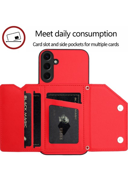 Samsung Galaxy S24 Plus Için Darbeye Dayanıklı Cüzdan Kılıf Manyetik Kapatma, Dahili Bilek Kayışı ve Kart Yuvaları (Yurt Dışından) fırsatları