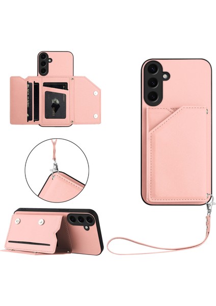 Samsung Galaxy S24 Için Darbeye Dayanıklı Cüzdan Kılıf Manyetik Kapatma, Dahili Bilek Kayışı ve Kart Yuvaları (Yurt Dışından)