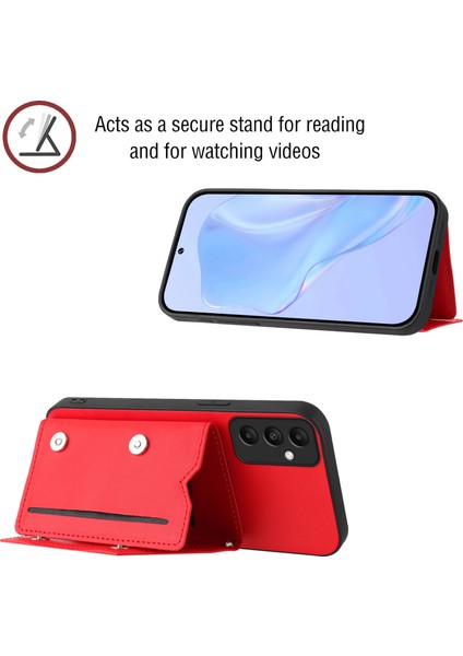 Samsung Galaxy A05S Için Darbeye Dayanıklı Cüzdan Kılıf Manyetik Kapatma, Dahili Bilek Kayışı ve Kart Yuvaları (Yurt Dışından) modelleri