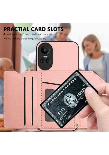 Oppo Reno 10 5g/reno 10 Pro 5g Için Darbeye Dayanıklı Cüzdan Kılıf Manyetik Kapatma, Dahili Bilek Kayışı ve Kart Yuvaları (Yurt Dışından) indirimleri