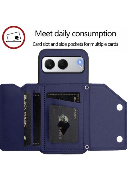 Oneplus Nord 4 Için Darbeye Dayanıklı Cüzdan Kılıf Manyetik Kapatma, Dahili Bilek Kayışı ve Kart Yuvaları (Yurt Dışından)