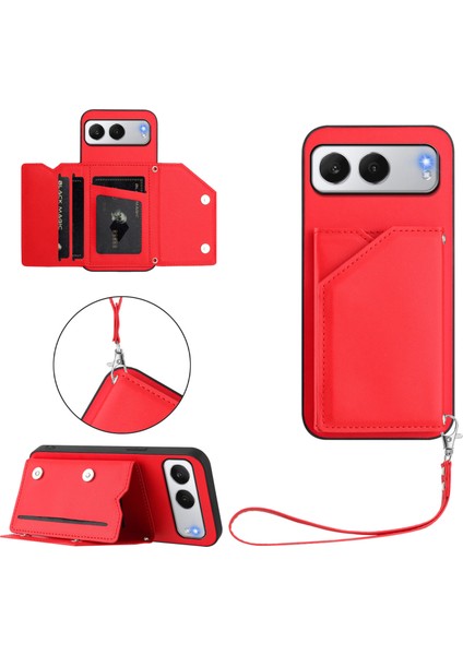 Oneplus Nord 4 Için Darbeye Dayanıklı Cüzdan Kılıf Manyetik Kapatma, Dahili Bilek Kayışı ve Kart Yuvaları (Yurt Dışından)
