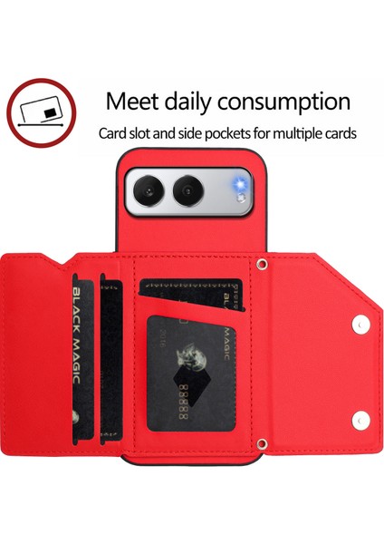 Oneplus Nord 4 Için Darbeye Dayanıklı Cüzdan Kılıf Manyetik Kapatma, Dahili Bilek Kayışı ve Kart Yuvaları (Yurt Dışından)