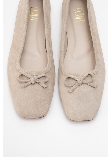 Sosa Bej Süet Hakiki Deri Küt Burunlu Fiyonklu Kadın Babet Ayakkabı fiyatları