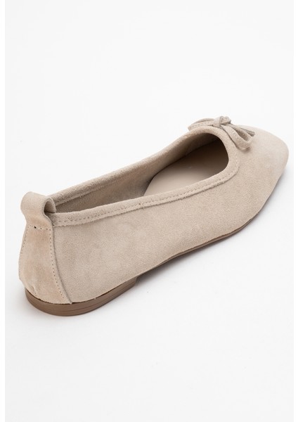 Sosa Bej Süet Hakiki Deri Küt Burunlu Fiyonklu Kadın Babet Ayakkabı indirimleri