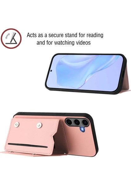 Samsung Galaxy S25 Plus Için Darbeye Dayanıklı Cüzdan Kılıf Manyetik Kapatma, Dahili Bilek Kayışı ve Kart Yuvaları (Yurt Dışından) modelleri