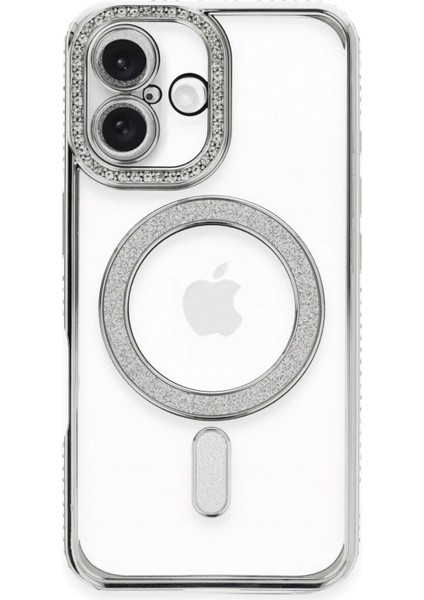 Iphone 16 Kılıf Joke Simli Magneticsafe Kılıf - Gümüş Drstr fiyatları