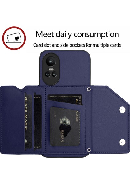 Oppo Reno 10 5g/reno 10 Pro 5g Için Darbeye Dayanıklı Cüzdan Kılıf Manyetik Kapatma, Dahili Bilek Kayışı ve Kart Yuvaları (Yurt Dışından) fırsatları