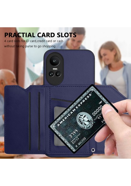 Oppo Reno 10 5g/reno 10 Pro 5g Için Darbeye Dayanıklı Cüzdan Kılıf Manyetik Kapatma, Dahili Bilek Kayışı ve Kart Yuvaları (Yurt Dışından) indirimleri