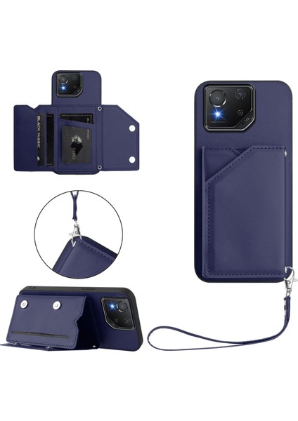 Asus Rog Phone 8/8 Pro Için Darbeye Dayanıklı Cüzdan Kılıf Manyetik Kapatma, Dahili Bilek Kayışı ve Kart Yuvaları (Yurt Dışından)