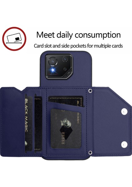 Asus Rog Phone 8/8 Pro Için Darbeye Dayanıklı Cüzdan Kılıf Manyetik Kapatma, Dahili Bilek Kayışı ve Kart Yuvaları (Yurt Dışından) fırsatları