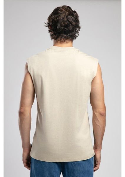 Mark Erkek %100 Pamuk O Yaka Atlet Bej modelleri