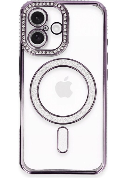 Iphone 16 Kılıf Joke Simli Magneticsafe Kılıf - Derin Mor Drstr fiyatları