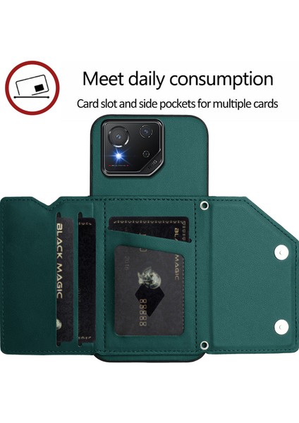 Asus Rog Phone 8/8 Pro Için Darbeye Dayanıklı Cüzdan Kılıf Manyetik Kapatma, Dahili Bilek Kayışı ve Kart Yuvaları (Yurt Dışından) fırsatları