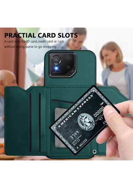 Asus Rog Phone 8/8 Pro Için Darbeye Dayanıklı Cüzdan Kılıf Manyetik Kapatma, Dahili Bilek Kayışı ve Kart Yuvaları (Yurt Dışından) indirimleri