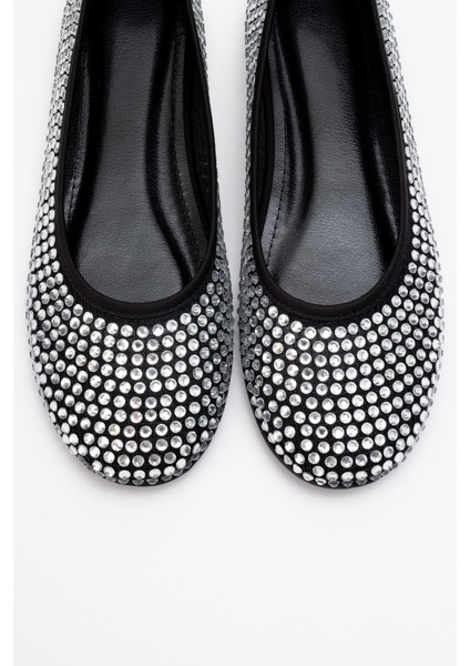 Runway Siyah File Taşlı Kadın Babet Ayakkabı fiyatları