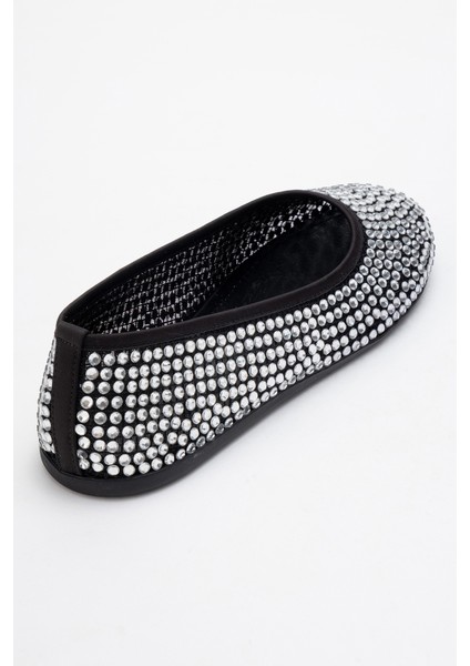 Runway Siyah File Taşlı Kadın Babet Ayakkabı indirimleri