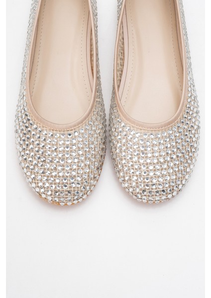 Runway Bej File Taşlı Kadın Babet Ayakkabı fiyatları