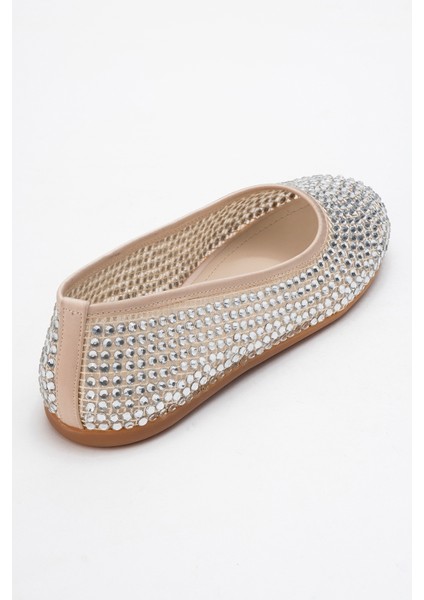 Runway Bej File Taşlı Kadın Babet Ayakkabı indirimleri