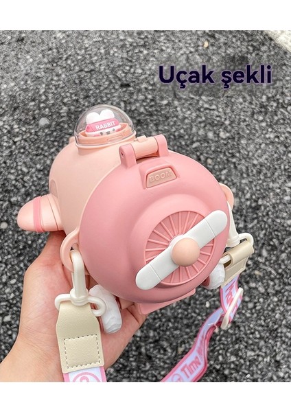 Uçak Tritan Yaratıcı Oyuncak Saman Bardak Güvenlik Düşme Önleyici Çapraz Plastik Su Bardak (Yurt Dışından)
