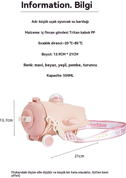 Uçak Tritan Yaratıcı Oyuncak Saman Bardak Güvenlik Düşme Önleyici Çapraz Plastik Su Bardak (Yurt Dışından)