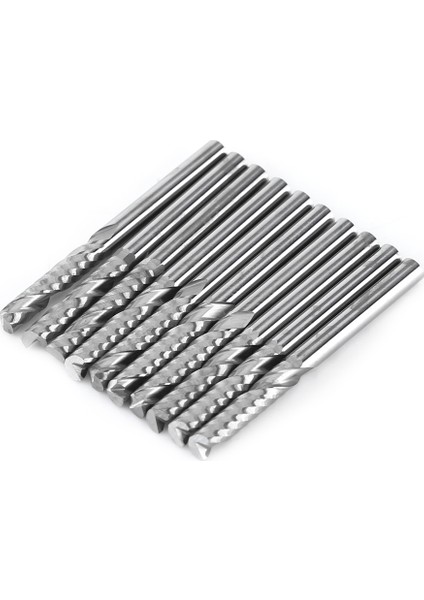 10 Adet 3.175*15MM Tek Flüt Tungsten Karbür Uçlu Frezeler Cnc Uçları Ahşap Akrilik Kesim Için (Yurt Dışından)