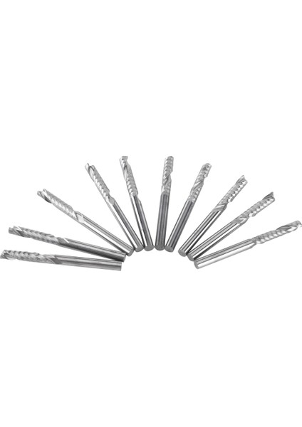 10 Adet 3.175*15MM Tek Flüt Tungsten Karbür Uçlu Frezeler Cnc Uçları Ahşap Akrilik Kesim Için (Yurt Dışından)