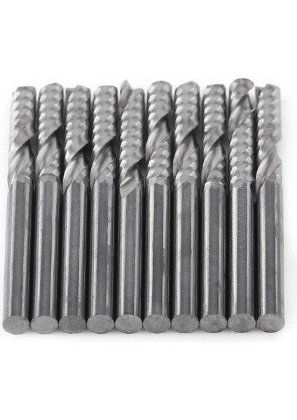 10 Adet 3.175*15MM Tek Flüt Tungsten Karbür Uçlu Frezeler Cnc Uçları Ahşap Akrilik Kesim Için (Yurt Dışından)
